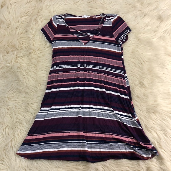 Socialite Dresses & Skirts - Nordstrom Socialite striped maroon t-shirt dress